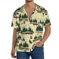 thumbnail image 7 of Lsque Camping Caravan 1 print Men's Cuban Collar Short Sleeve Shirt Summer Beachwear Casual Button Down Fashionable Vacation Leisure Shirt-Medium, 7 of 7