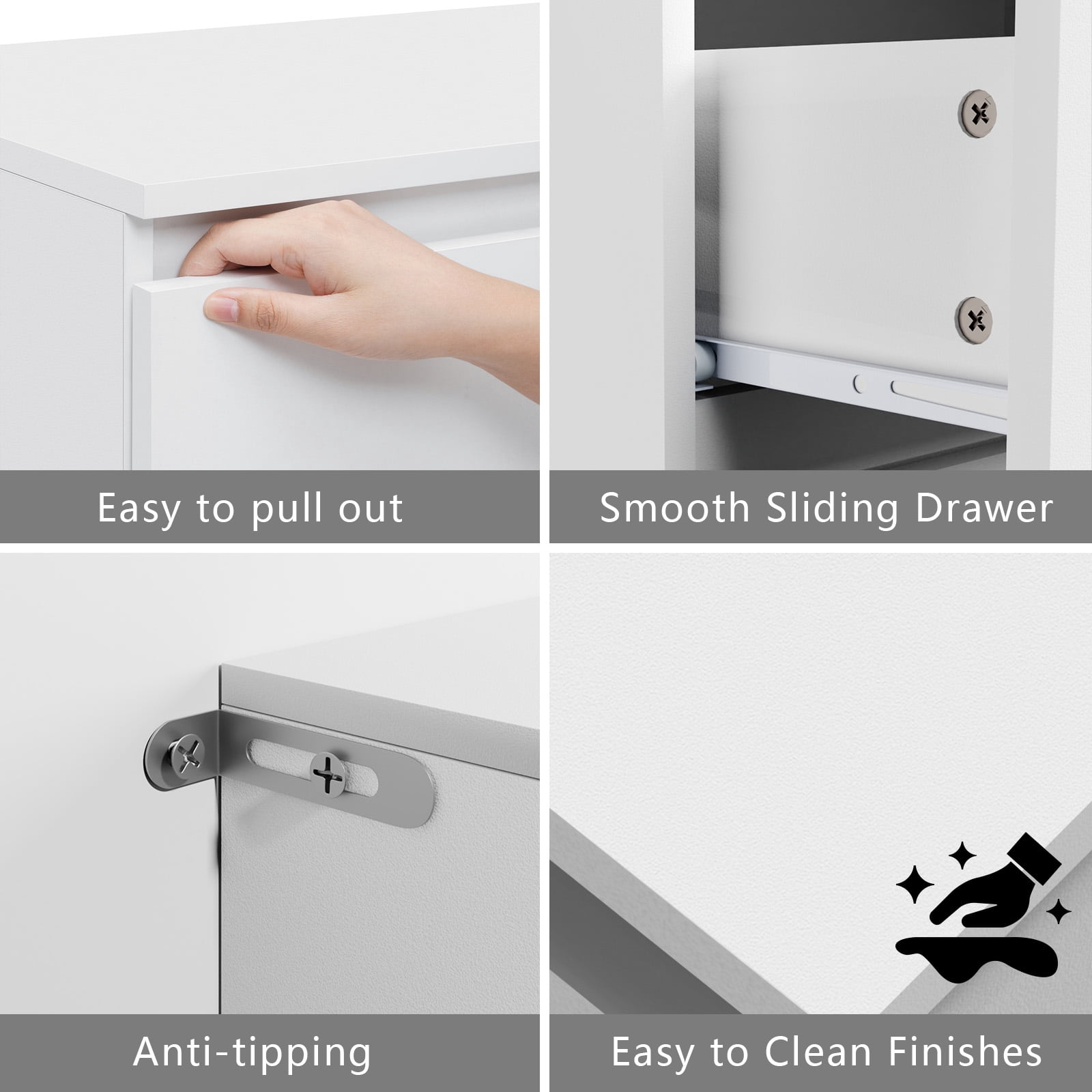 Hommpa White Dresser for Bedroom, 4 Drawers Dresser for Closet, Chests of Drawers for Women, Wooden Modern Storage Cabinet for Living Room, Hallway Entryway, Home, Office 27.5"L X 15.7"W X 39"H