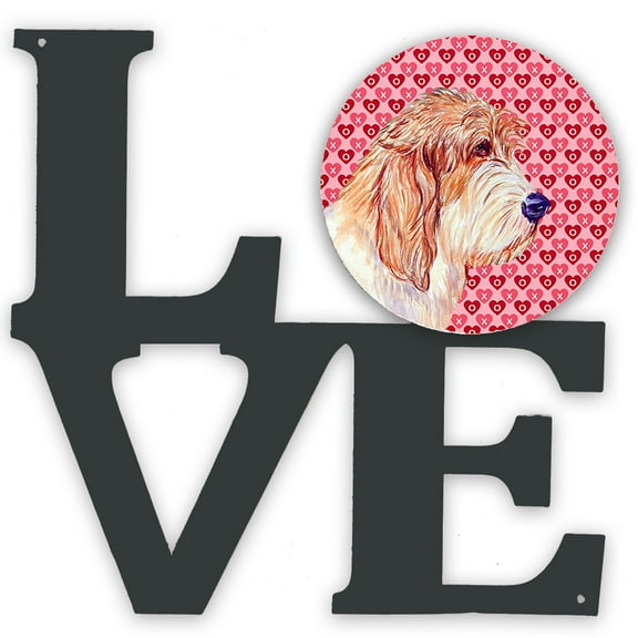 Petit Basset Griffon Vendeen Hearts Love Valentines Day Metal Wall Artwork LOVE