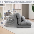 thumbnail image 4 of YYAo Floor Couch, Comfy Lazy Floor Sofa, Floor Chair for Adults Floor Sofa Bed with 6-Position Adjustable Backrest Pillow, Gray, 4 of 8