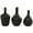 Black Solid Amphora S/3 14", 13", 12"H, variant on DecMode 15" Black Glass Vase