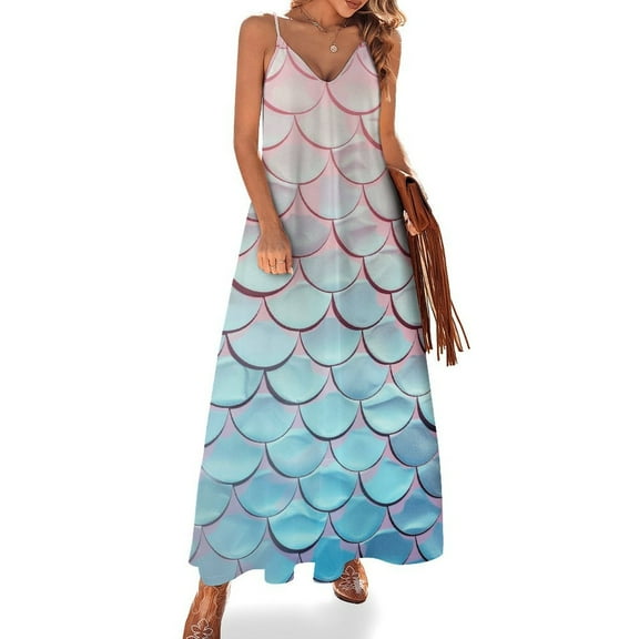 Mermaid Fish Scales Sleeveless Dress Women's Luxury Party Dress Birthday Dresses for Women