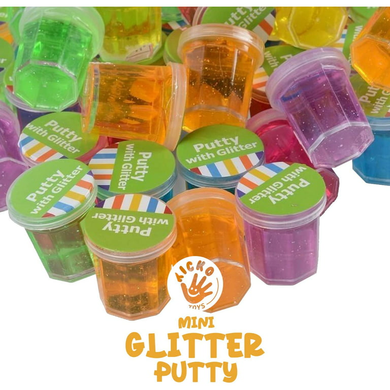 Mini Glitter Putty - (Bulk Pack of 48) Mini Slime for Kids Party