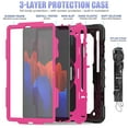 thumbnail image 2 of Dteck Case For Samsung Galaxy Tab S7 FE 2021 12.4-inch SM-T730/T736B,Shockproof Rubber 3-Layer Protection Hybrid Hard Kickstand Case Cover for Galaxy Tab S7+ T970/T975 with Shoulder Strap,Rose+Black, 2 of 7