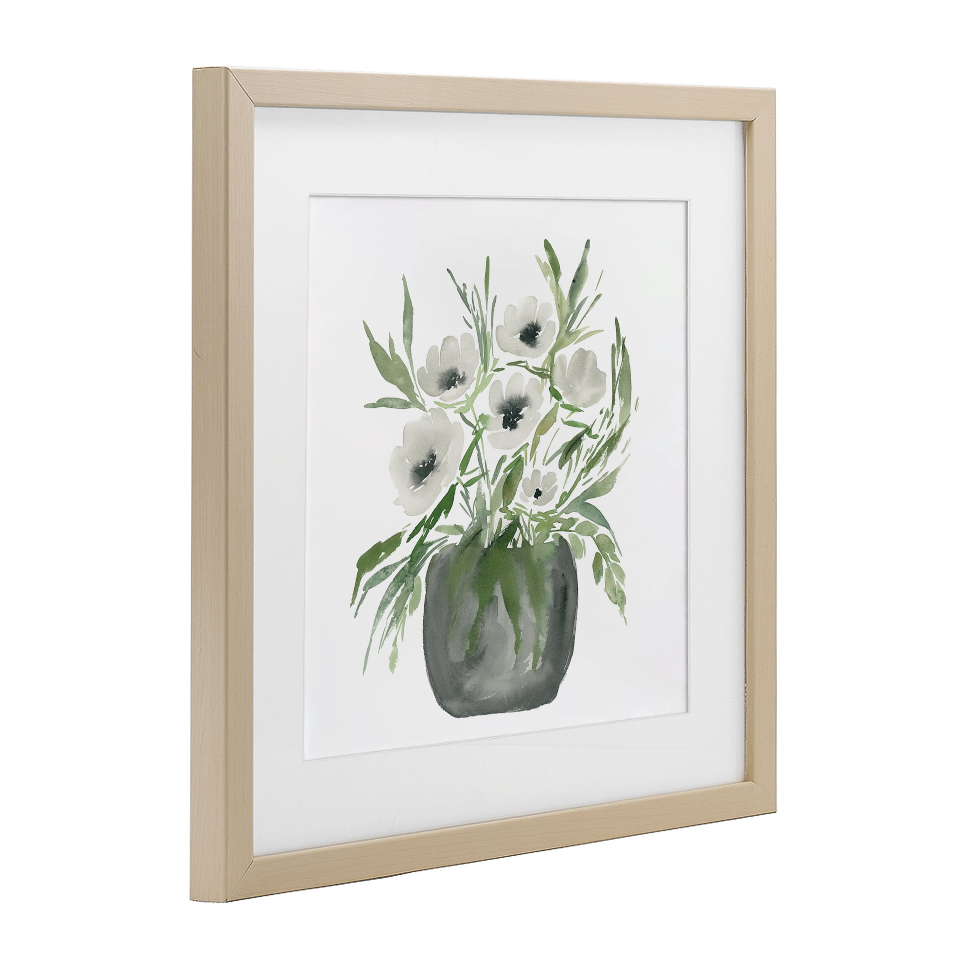 Stupell Industries Soft White Anemones Birch Framed Print Under Glass, design by Lucille Price