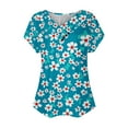 thumbnail image 3 of YOTAMI Womens Plus Size Tops Summer Short Sleeve Casual Shirts Fashion Floral Print V-Neck T-Shirt Flowy Loose Soft Blouses Sky Blue, Size XL, 3 of 3