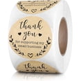 thumbnail image 1 of HLONK 2'' Thank You for Supporting My Small Business Stickers  Kraft Labels Custom Sticker for Bakeries  Crafters &amp; Small Business Owners  500 Labels Per Roll, 1 of 9