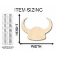thumbnail image 2 of Unfinished Wood Viking Hat Shape - Football - History - Craft - up to 24" DIY 42" / 3/4", 2 of 3