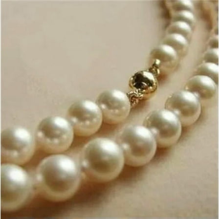 GKNET 9K Solid Gold CLASP 8-9MM White Akoya Pearl Necklace AAA