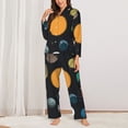 thumbnail image 2 of Fotbe Planets And Their Moons Pattern Long Sleeve Pajama Set for Women,Sleepwear Set,2-piece Loungewear Set,Soft PJs Comfy Nightwear with Pockets -, 2 of 7