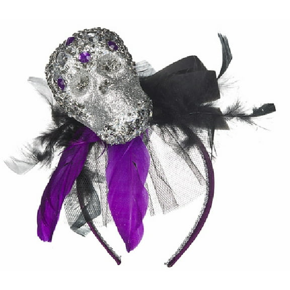 Bedazzled Glittering Foam Skull Headband - By Ganz