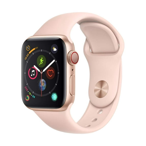 Restored Apple Watch Series 4 (GPS+Cellular, 44mm) - Rose Gold - Aluminum Case - Pink Sand Sport Band (Refurbished)