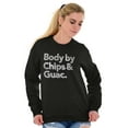thumbnail image 4 of Body By Chips Guacamole Funny Saying Unisex Plus Fleece Graphic Sweatshirt Brisco Brands 2X, 4 of 5