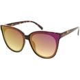 thumbnail image 2 of Oversize Cat Eye Sunglasses Colored Mirror Flat Lens 60mm (Tortoise / Purple Mirror), 2 of 4