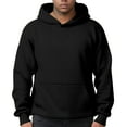 thumbnail image 2 of CharmCyan Classic Pullover Hoodie Sweatshirt for Men Women Unisex Fleece Lined Hooded Top with Kangaroo Pocket Casual Wear Black L, 2 of 2