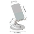 thumbnail image 3 of Rwvbm Rotating Aluminum Alloy Phone Stand 360° Tablet Foldable Desktop Stand for Mobile Devices Non-Slip Pad Protection White 11x10x2.25cm, 3 of 6