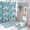 Color-3yushi, variant on Cute Whimsical Love Pattern Design Shower Curtain Set Modern Bathroom Decor Mats 4pcs Fabric Bathroom Curtain Slip Floor Rug Toilet Lid