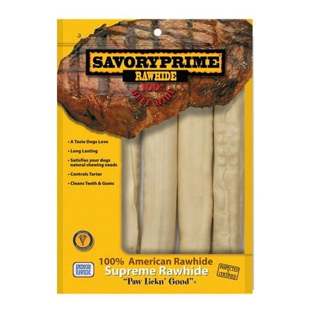 UPC: 0810359009919 | Savory Prime 10  White American Rawhide Supreme Retriever Roll 4 Count