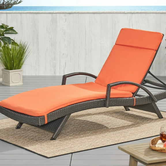 Anthony Outdoor Chaise Lounge Cushion, Orange