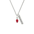 thumbnail image 2 of Delight Jewelry Silvertone Red Christmas Light Silvertone Always My Mother Bar Charm Necklace, 23", 2 of 4
