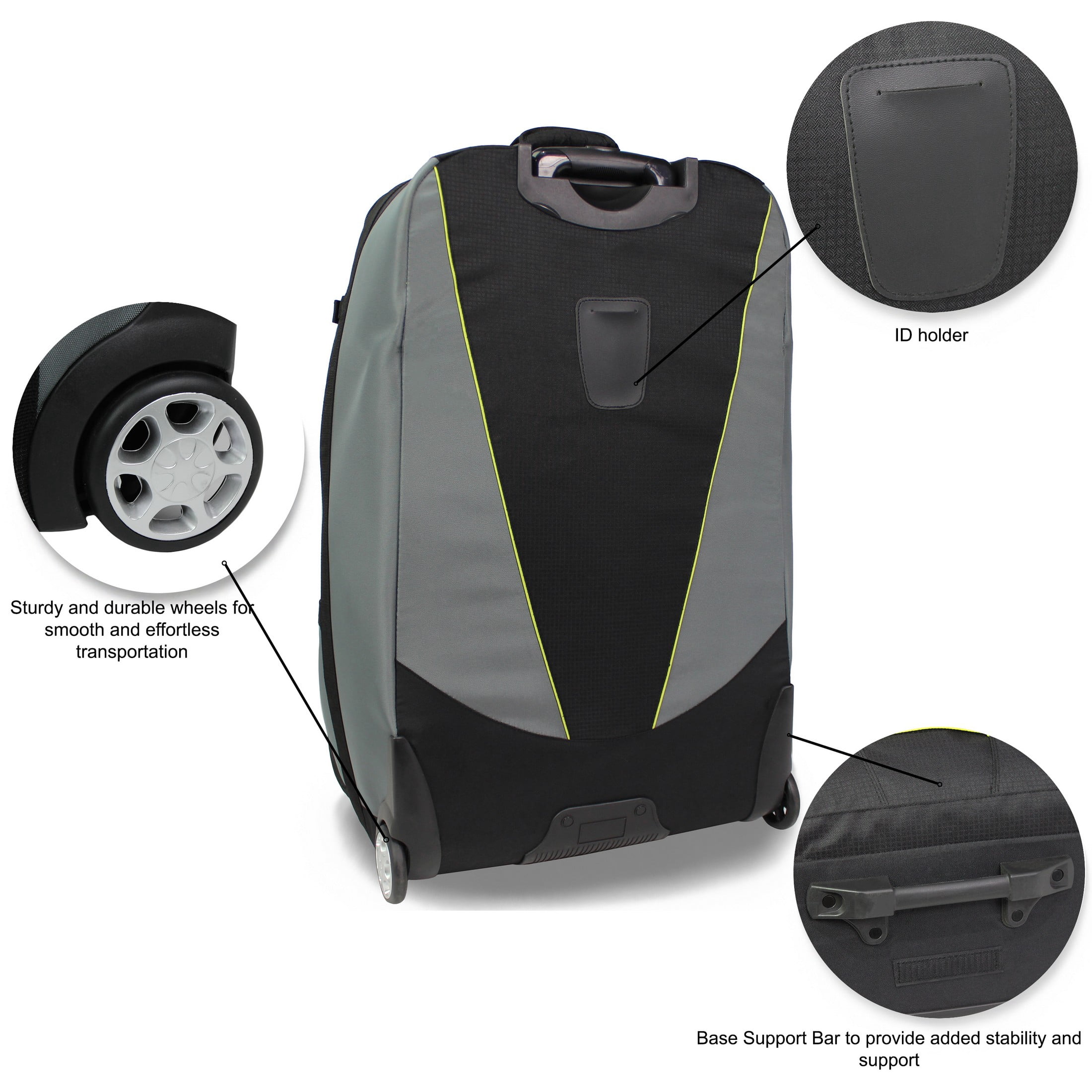 World Traveler Rolite Alpine Upright Style 30-Inch Rolling Duffel Bag - Grey