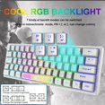 thumbnail image 2 of ZIYOU LANG K61 60% Percent Gaming Keyboard, Compact RGB Chroma Backlit STK61-Wired Mechanical Feel Membrane Keyboard, UK Layout Pro Mini 62 Keys, Waterproof, for PS4 XBOX PC Laptop Mac/White, 2 of 5