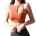 thumbnail image 1 of Cathalem Sports Bra Set Racerback Bra Workout Crop Tops Longline Yoga Bra Push up Plus Size,Orange M, 1 of 5