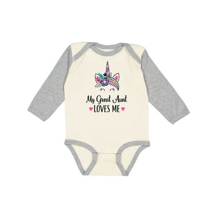 

Inktastic My Great Aunt Loves Me Unicorn Niece Gift Baby Girl Long Sleeve Bodysuit