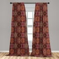 thumbnail image 5 of Ambesonne Moroccan Curtains, Vintage Ottoman Tile, Pair of 28"x63", Green Vermilion Ruby, 5 of 5