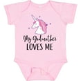 thumbnail image 3 of Inktastic Godmother Loves Me Unicorn Girls Girls Baby Bodysuit, 3 of 5