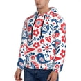 thumbnail image 3 of Bingfone Birds Flowers Men'S Drawstring Hoodie Long Sleeve Pocket Sweatshirts-Medium, 3 of 9