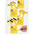 thumbnail image 3 of Generic Juego de 3 cepillos de alambre con mango curvo: 1 de latón, 1 de acero inoxidable y 1 de nylon, ideal para desincrustar y limpiar, 7 pulgadas, mango amarillo., 3 of 7