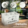 thumbnail image 3 of AEVXKHI Wooden Kitchen Utensil Holder 3 Compartments Large Kitchen Utensil Caddy Organizer Sturdy Silverware Holder Farmhouse Wood Cooking Utensil Stand for Kitchen Countertop Farmhouse, 3 of 10