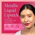 thumbnail image 2 of Aromi Hot Pink Metallic Liquid Lipstick | Magenta Lip Color with Shimmery Finish, Long-Lasting (Fab Flamingo), 2 of 12