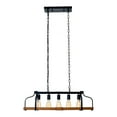 thumbnail image 6 of 31.5“ Rustic 5-Light Farmhouse Wood Chandelier French Country Dining Room Ceiling Light Fixture, 6 of 23
