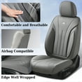 thumbnail image 2 of Coverado Full Set Car Seat Covers, Waterproof Faux Leather Front and Rear Seat Protector, Breathable Seat Cushions Universal Fit for Most Cars, Gray, 2 of 8