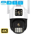 thumbnail image 1 of Cámara IP PTZ de doble lente 4K, 8MP, 4MP, WiFi, doble pantalla, IA, seguimiento automático, seguridad al aire libre, cámara de vigilancia CCTV, aplicación ICSEE, 1 of 3