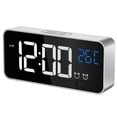 thumbnail image 1 of Reloj despertador digital grande para personas con discapacidad visual: reloj eléctrico grande para dormitorio, pantalla de números gigantes, atenuador de brillo totalmente regulable, puertos USB, 1 of 1