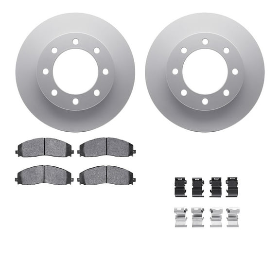 Dynamic Friction Company Front Geospec Brake Rotors with Heavy Duty Brake Pads includes Hardware 4212-99218