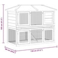 thumbnail image 2 of vidaXL Animal Cage Brown Fir wood Double floor Durable Animal Cage, 2 of 6