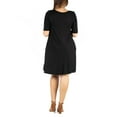 thumbnail image 2 of 24/7 Comfort Apparel Women's Plus Size Knee Length Pocket T Shirt Dress, 2 of 4