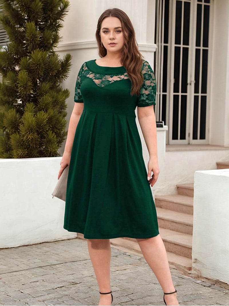 open lace back dress Meredyth Plus Size Stars Sequin Party Midi Dress– Hello Curve