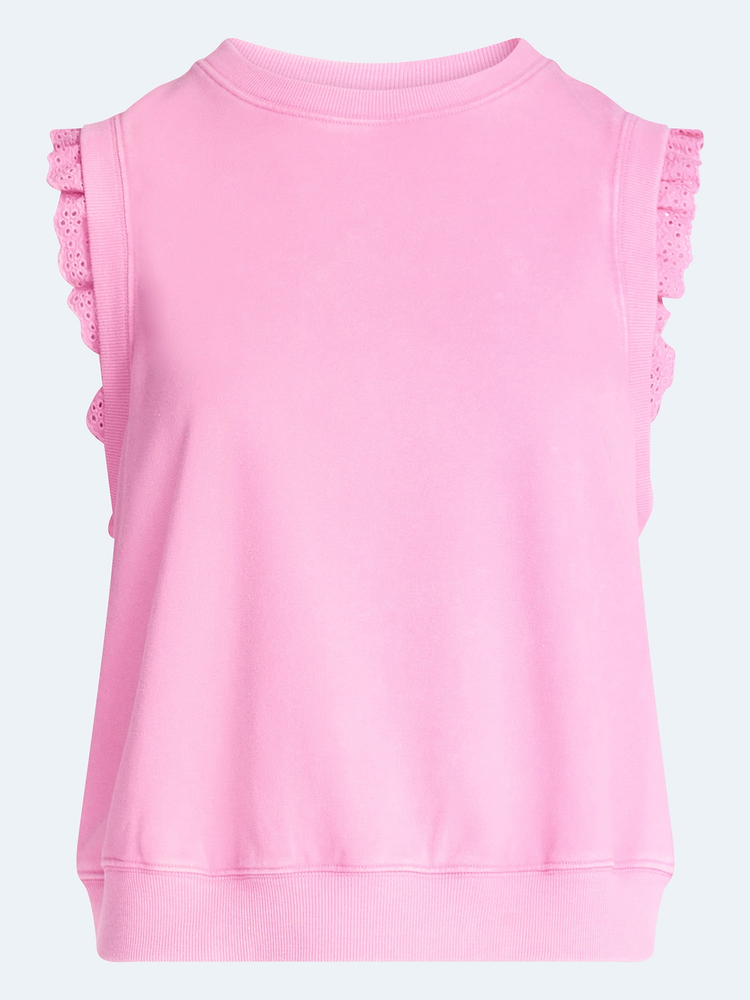 Scoop Women's Sleeveless Ruffle Top, Sizes XS-XXL