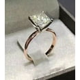 thumbnail image 2 of 2Ct Princess Cut Solitaire Real Moissanite Engagement Ring in 14K Rose Gold Plated Silver, 2 of 2