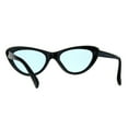 thumbnail image 4 of Womens Pop Color Lens Goth Narrow Cat Eye Plastic Sunglasses Black Blue, 4 of 4