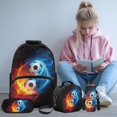 thumbnail image 2 of Yspwyqan Boys Backpack Set, Fire Water Dual Soccer Ball Backpack and Lunch Box 4 Piece Large Capacity Fits 13 Inch Laptop Casual Daypack for School Camping, 2 of 7