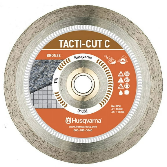 Husqvarna Tacti-Cut Dri Disc 4-1/2 in. Dia. x 7/8 in. Continuous Rim Diamond Saw Blade 1 pk