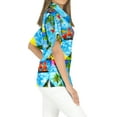 thumbnail image 4 of HAPPY BAY Women's Button Down Blouses Casual Tops Summer Beach Party Shirt Blouse Short Sleeve Tropical Vacation Hawaiian Shirts Tank Top Women S Island View, Blue, 4 of 5