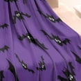 thumbnail image 3 of Purple Halloween Black Bats Blanket,Comfortable Soft Flannel Throw Blanket,All Season,Warm Lightweight Blankets for Sofa Bed Couch Living Room Chair,30"x40", 3 of 4