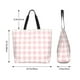 thumbnail image 5 of Balery Pink Checkboard Bolsa Tote Estilo Estético con Cremalleras, Bolsa de Hombro, Bolsa de Compras Grande y Plegable, 5 of 8